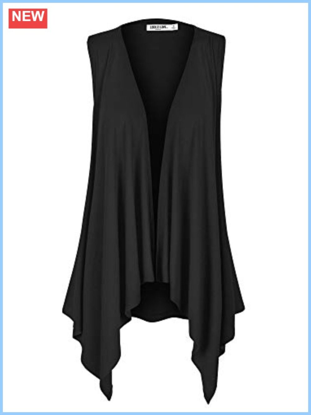 Sleeveless Draped Open Front Cardigan Vest Asymmetric Hem Plus Size